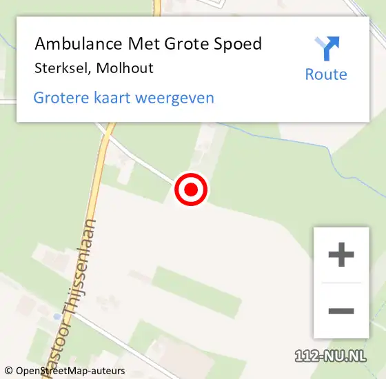 Locatie op kaart van de 112 melding: Ambulance Met Grote Spoed Naar Sterksel, Molhout op 8 maart 2015 01:22