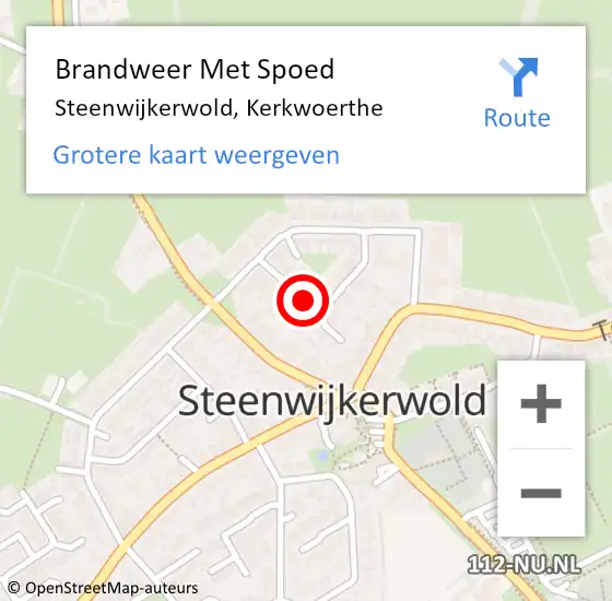 Locatie op kaart van de 112 melding: Brandweer Met Spoed Naar Steenwijkerwold, Kerkwoerthe op 8 maart 2015 02:42