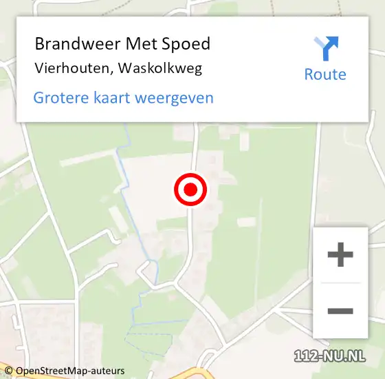Locatie op kaart van de 112 melding: Brandweer Met Spoed Naar Vierhouten, Waskolkweg op 8 maart 2015 07:35