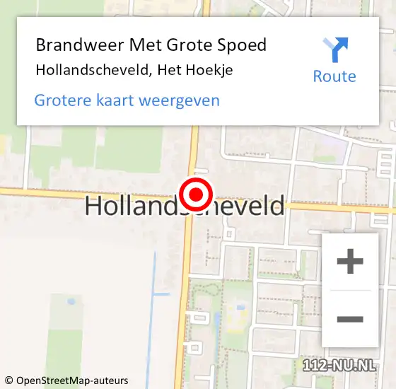 Locatie op kaart van de 112 melding: Brandweer Met Grote Spoed Naar Hollandscheveld, Het Hoekje op 10 maart 2015 10:33