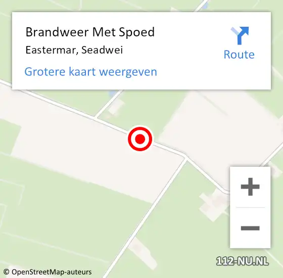 Locatie op kaart van de 112 melding: Brandweer Met Spoed Naar Eastermar, Seadwei op 10 maart 2015 12:45