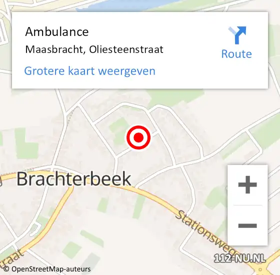 Locatie op kaart van de 112 melding: Ambulance Maasbracht, Oliesteenstraat op 10 maart 2015 16:36