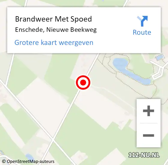 Locatie op kaart van de 112 melding: Brandweer Met Spoed Naar Enschede, Nieuwe Beekweg op 10 maart 2015 18:31