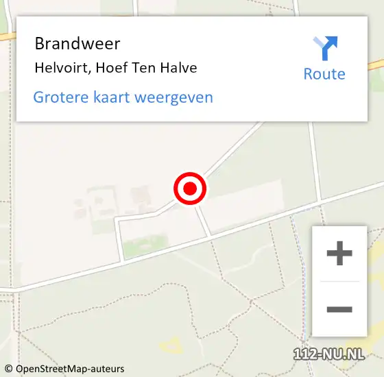 Locatie op kaart van de 112 melding: Brandweer Helvoirt, Hoef Ten Halve op 10 maart 2015 20:07