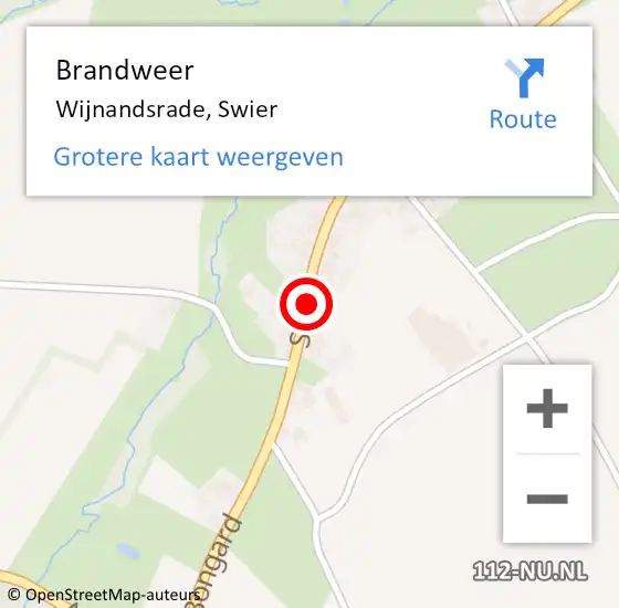 Locatie op kaart van de 112 melding: Brandweer Wijnandsrade, Swier op 11 maart 2015 13:19