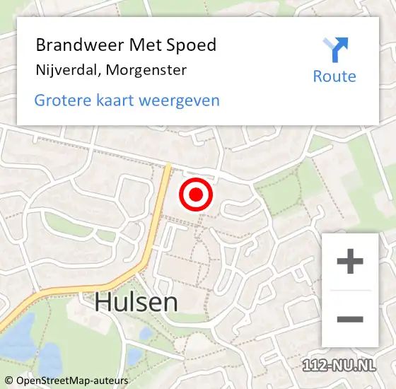 Locatie op kaart van de 112 melding: Brandweer Met Spoed Naar Nijverdal, Morgenster op 11 maart 2015 13:56