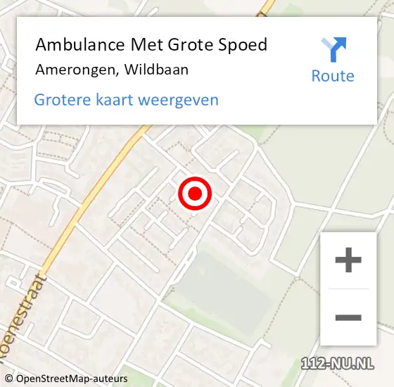 Locatie op kaart van de 112 melding: Ambulance Met Grote Spoed Naar Amerongen, Wildbaan op 11 maart 2015 23:16