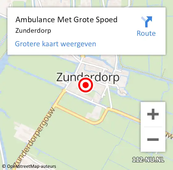 Locatie op kaart van de 112 melding: Ambulance Met Grote Spoed Naar Zunderdorp op 13 maart 2015 10:27