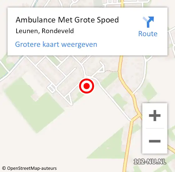 Locatie op kaart van de 112 melding: Ambulance Met Grote Spoed Naar Leunen, Rondeveld op 13 maart 2015 20:52