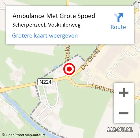Locatie op kaart van de 112 melding: Ambulance Met Grote Spoed Naar Scherpenzeel, Voskuilerweg op 13 maart 2015 22:47