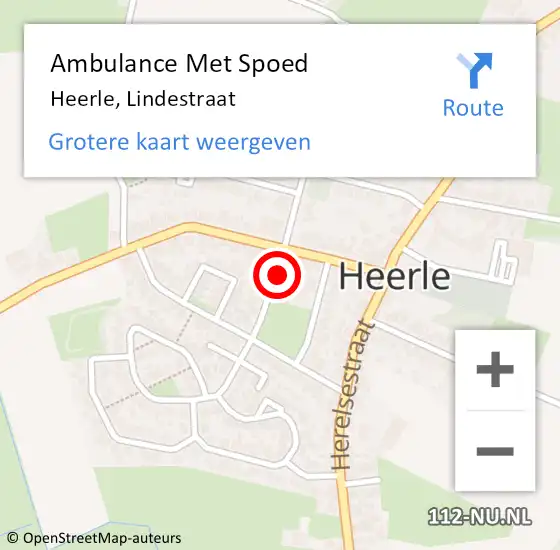 Locatie op kaart van de 112 melding: Ambulance Met Spoed Naar Heerle, Lindestraat op 14 maart 2015 02:36