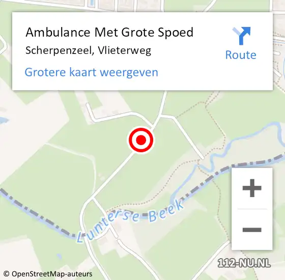 Locatie op kaart van de 112 melding: Ambulance Met Grote Spoed Naar Scherpenzeel, Vlieterweg op 14 maart 2015 09:28