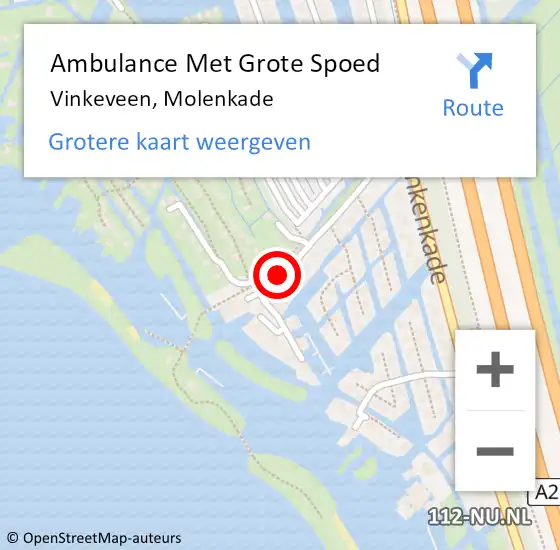 Locatie op kaart van de 112 melding: Ambulance Met Grote Spoed Naar Vinkeveen, Molenkade op 14 maart 2015 23:11
