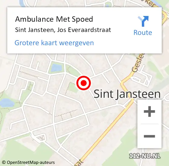 Locatie op kaart van de 112 melding: Ambulance Met Spoed Naar Sint Jansteen, Jos Everaardstraat op 15 maart 2015 02:53