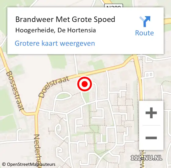 Locatie op kaart van de 112 melding: Brandweer Met Grote Spoed Naar Hoogerheide, De Hortensia op 15 maart 2015 16:15