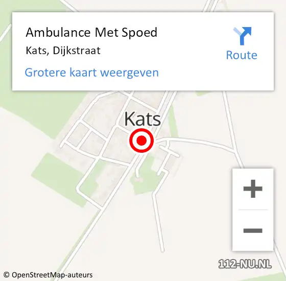 Locatie op kaart van de 112 melding: Ambulance Met Spoed Naar Kats, Dijkstraat op 2 november 2013 01:54