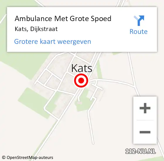 Locatie op kaart van de 112 melding: Ambulance Met Grote Spoed Naar Kats, Dijkstraat op 2 november 2013 01:58