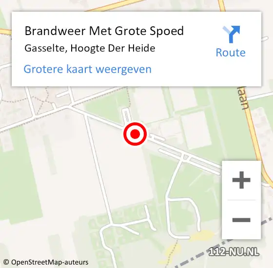 Locatie op kaart van de 112 melding: Brandweer Met Grote Spoed Naar Gasselte, Hoogte Der Heide op 18 maart 2015 14:40