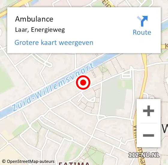 Locatie op kaart van de 112 melding: Ambulance Laar, Energieweg op 19 maart 2015 16:26