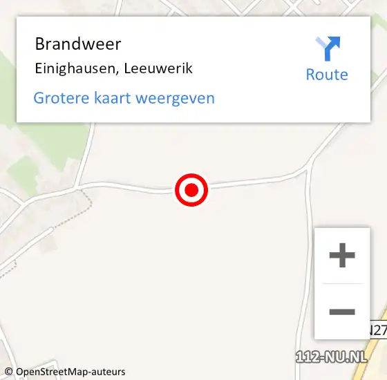 Locatie op kaart van de 112 melding: Brandweer Einighausen, Leeuwerik op 19 maart 2015 19:09