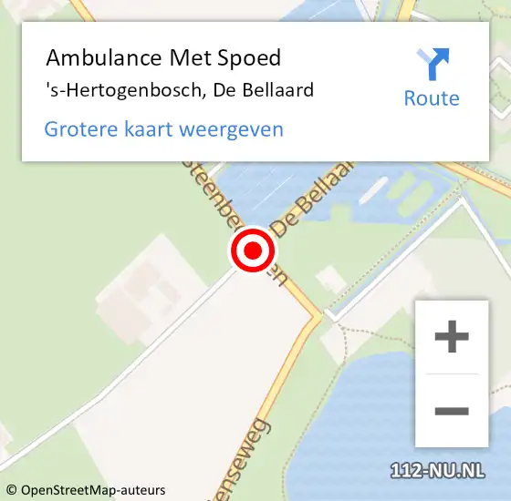 Locatie op kaart van de 112 melding: Ambulance Met Spoed Naar 's-Hertogenbosch, De Bellaard op 20 maart 2015 22:15