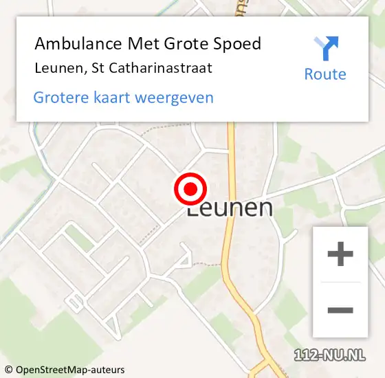Locatie op kaart van de 112 melding: Ambulance Met Grote Spoed Naar Leunen, St Catharinastraat op 2 november 2013 11:44