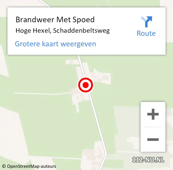 Locatie op kaart van de 112 melding: Brandweer Met Spoed Naar Hoge Hexel, Schaddenbeltsweg op 21 maart 2015 10:57