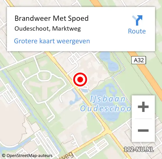 Locatie op kaart van de 112 melding: Brandweer Met Spoed Naar Oudeschoot, Marktweg op 21 maart 2015 16:43