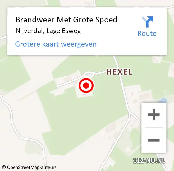 Locatie op kaart van de 112 melding: Brandweer Met Grote Spoed Naar Nijverdal, Lage Esweg op 22 maart 2015 11:10