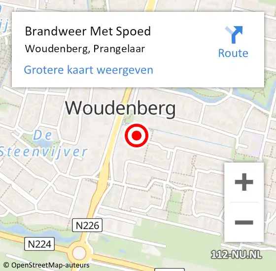 Locatie op kaart van de 112 melding: Brandweer Met Spoed Naar Woudenberg, Prangelaar op 22 maart 2015 13:00