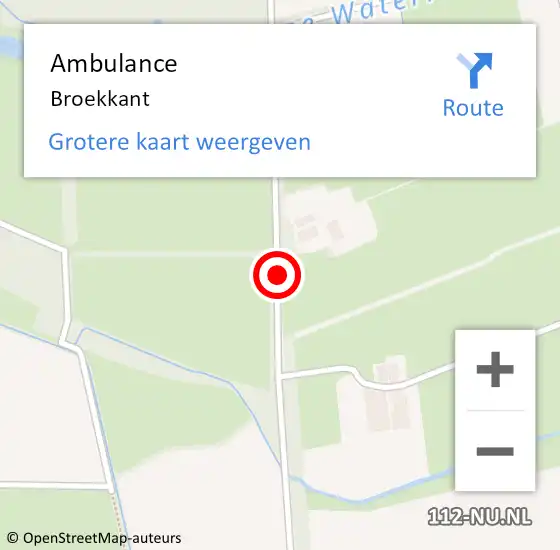 Locatie op kaart van de 112 melding: Ambulance Broekkant op 2 november 2013 14:30