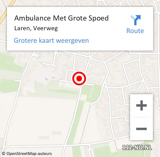 Locatie op kaart van de 112 melding: Ambulance Met Grote Spoed Naar Laren, Veerweg op 23 maart 2015 16:30