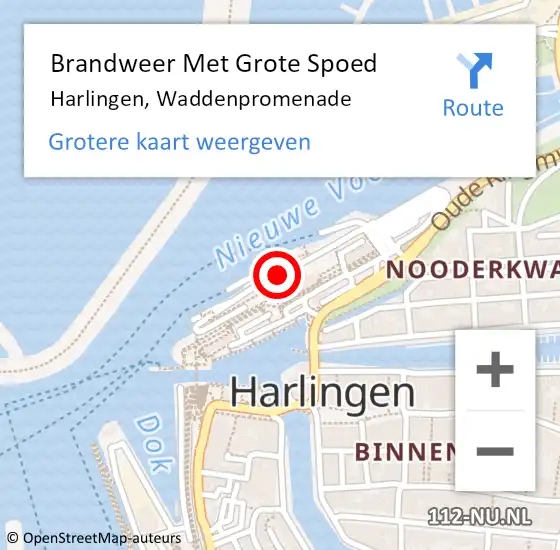 Locatie op kaart van de 112 melding: Brandweer Met Grote Spoed Naar Harlingen, Waddenpromenade op 24 maart 2015 08:39