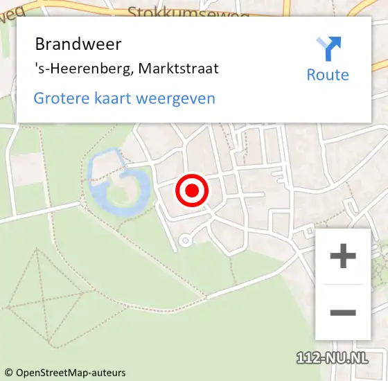 Locatie op kaart van de 112 melding: Brandweer 's-Heerenberg, Marktstraat op 24 maart 2015 21:22