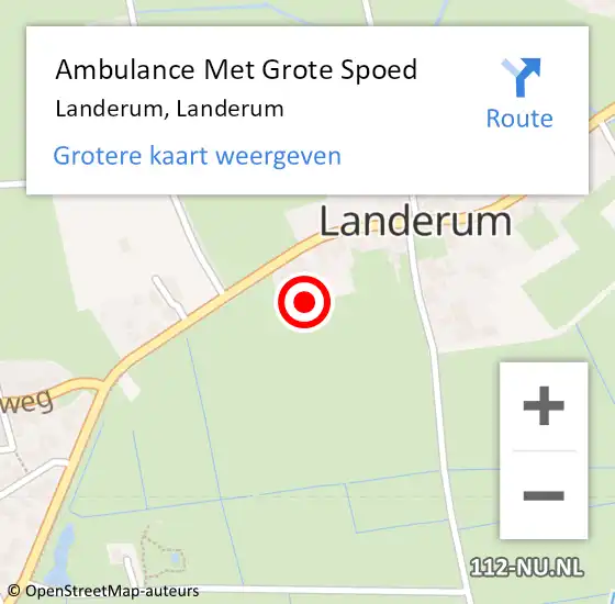 Locatie op kaart van de 112 melding: Ambulance Met Grote Spoed Naar Landerum, Landerum op 25 maart 2015 15:49