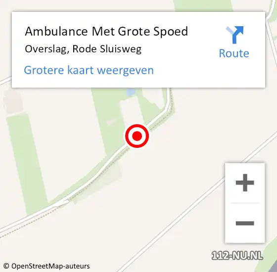 Locatie op kaart van de 112 melding: Ambulance Met Grote Spoed Naar Overslag, Rode Sluisweg op 26 maart 2015 08:57