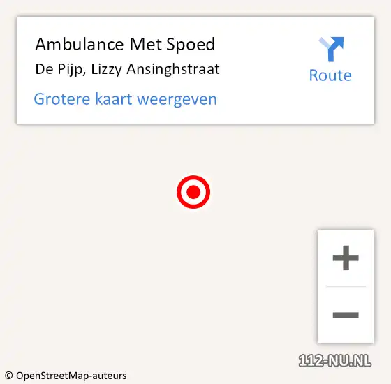 Locatie op kaart van de 112 melding: Ambulance Met Spoed Naar De Pijp, Lizzy Ansinghstraat op 26 maart 2015 17:58