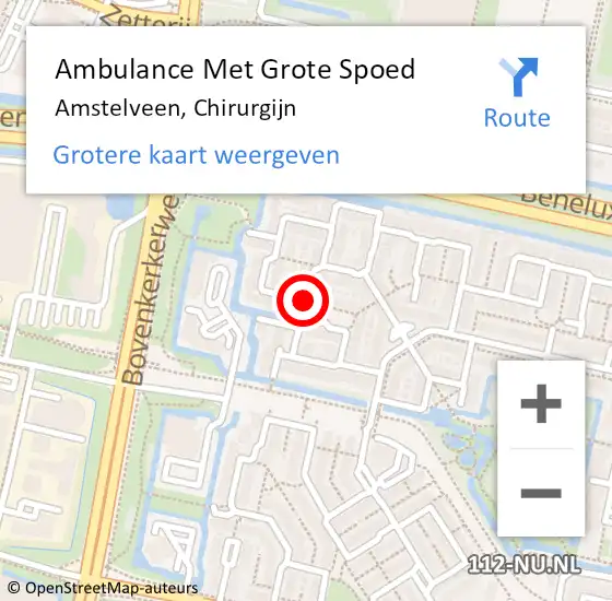 Locatie op kaart van de 112 melding: Ambulance Met Grote Spoed Naar Amstelveen, Chirurgijn op 26 maart 2015 21:46