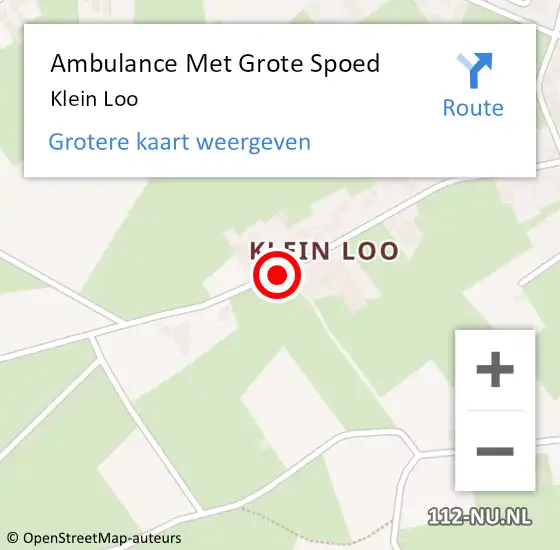Locatie op kaart van de 112 melding: Ambulance Met Grote Spoed Naar Klein Loo op 27 maart 2015 05:49
