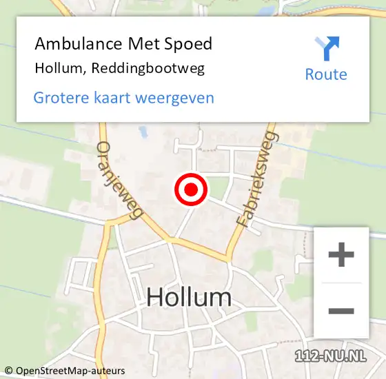 Locatie op kaart van de 112 melding: Ambulance Met Spoed Naar Hollum, Reddingbootweg op 27 maart 2015 13:30
