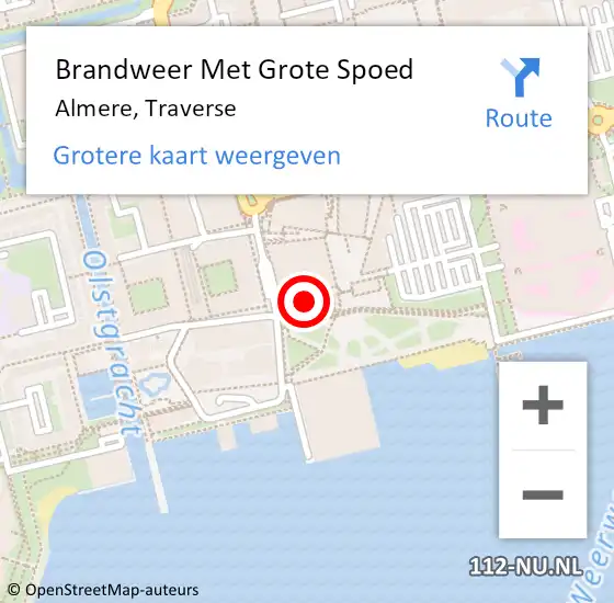 Locatie op kaart van de 112 melding: Brandweer Met Grote Spoed Naar Almere, Traverse op 27 maart 2015 15:08