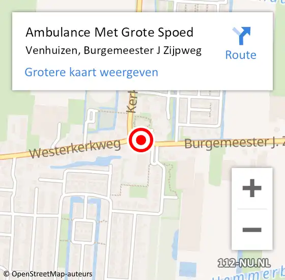 Locatie op kaart van de 112 melding: Ambulance Met Grote Spoed Naar Venhuizen, Burgemeester J Zijpweg op 27 maart 2015 22:54