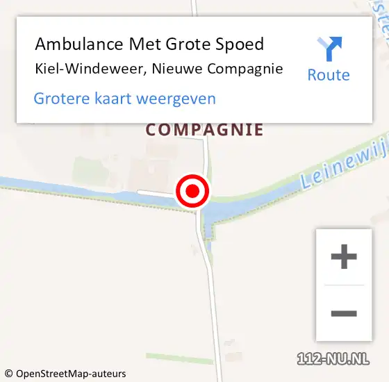 Locatie op kaart van de 112 melding: Ambulance Met Grote Spoed Naar Kiel-Windeweer, Nieuwe Compagnie op 27 maart 2015 23:53