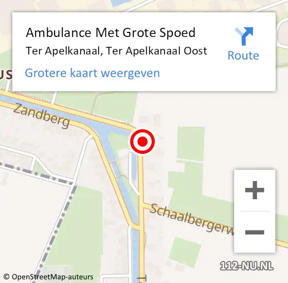 Locatie op kaart van de 112 melding: Ambulance Met Grote Spoed Naar Ter Apelkanaal, Ter Apelkanaal Oost op 28 maart 2015 18:37