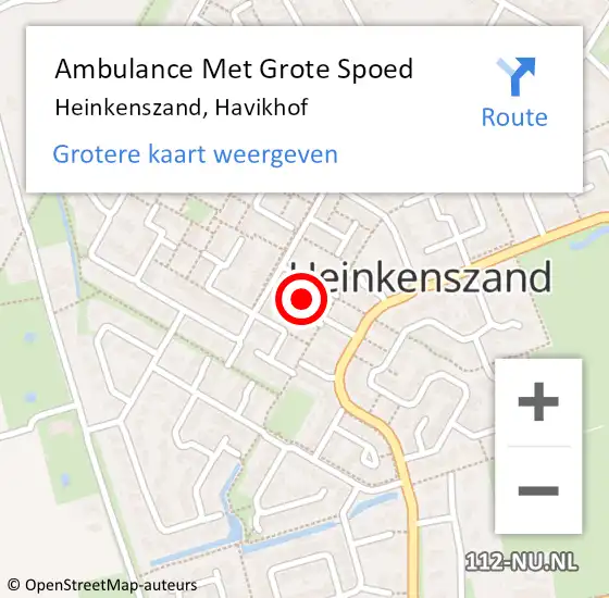 Locatie op kaart van de 112 melding: Ambulance Met Grote Spoed Naar Heinkenszand, Havikhof op 29 maart 2015 00:30