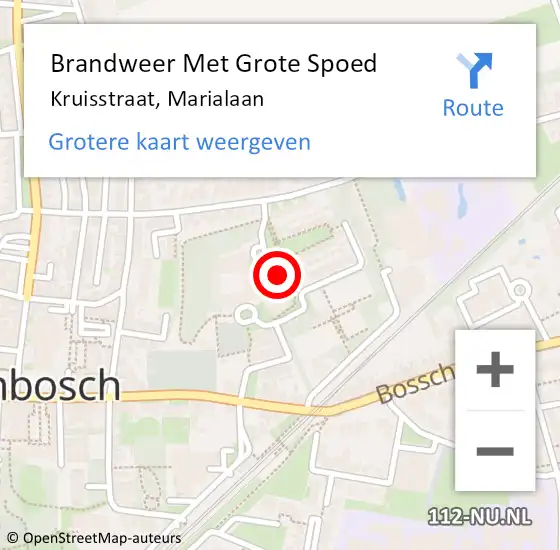 Locatie op kaart van de 112 melding: Brandweer Met Grote Spoed Naar Kruisstraat, Marialaan op 29 maart 2015 04:38