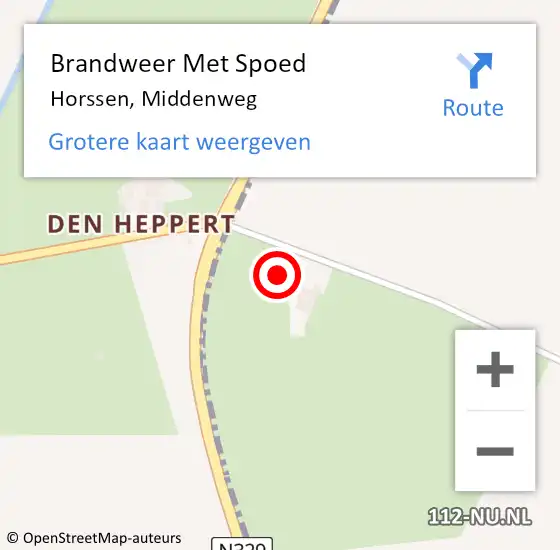 Locatie op kaart van de 112 melding: Brandweer Met Spoed Naar Horssen, Middenweg op 29 maart 2015 19:19