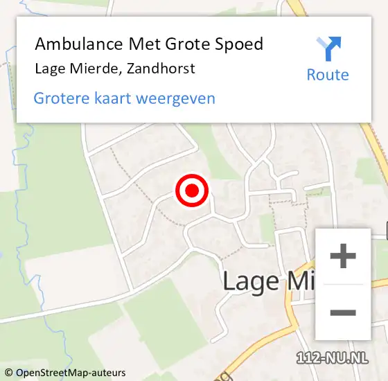 Locatie op kaart van de 112 melding: Ambulance Met Grote Spoed Naar Lage Mierde, Zandhorst op 29 maart 2015 20:08