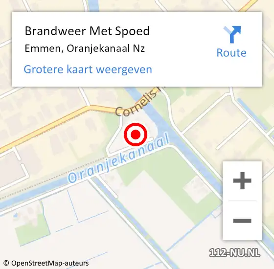Locatie op kaart van de 112 melding: Brandweer Met Spoed Naar Emmen, Oranjekanaal Nz op 30 maart 2015 00:02