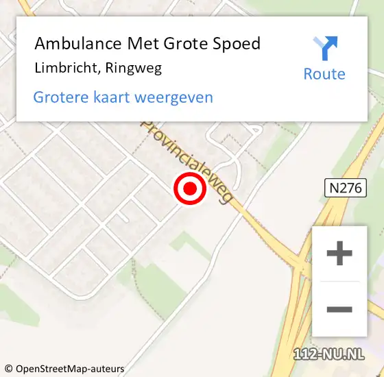 Locatie op kaart van de 112 melding: Ambulance Met Grote Spoed Naar Limbricht, Ringweg op 30 maart 2015 11:15